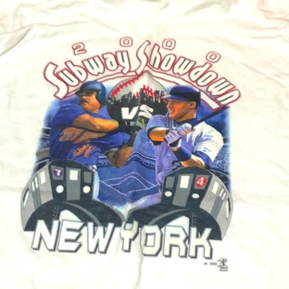VTG Subway Showdown NY Yankees NY Mets 2000 MLB Sweatshirt sz Large - Picture 1 of 2